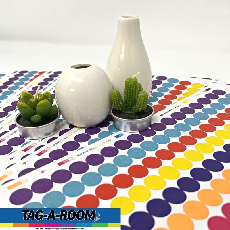 Tag-A-Room 2040 Colored Dot Stickers 1/2 Inch Round Color Coding Labels Circle Dot Label Stickers for Offices, Classrooms, Paper, etc., 14 Bright Colors, 8 1/2 x 11 Sheets. - Image 4